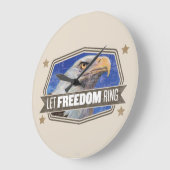 イーグルレフリーダムリングや輪 ラージ壁時計 (傾斜)