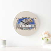 イーグルレフリーダムリングや輪 ラージ壁時計 (ホーム)