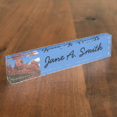 イーグルロックIセドナアリゾナ旅行写真 デスクネームプレート (側面)