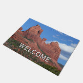 イーグルロックIセドナアリゾナ旅行写真 ドアマット (アングル)