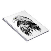 イーグルワイルドアニマル自然イラストレーションアートタトゥー ノートブック (右側)