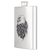 イーグルワイルドアニマル自然イラストレーションアートタトゥー フラスク (左)
