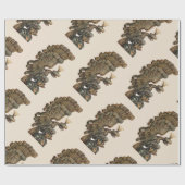 イーグル付きアンティーク騎士ヘルメット ラッピングペーパー (フラット)