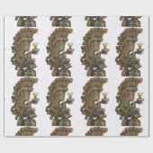 イーグル付きアンティーク騎士ヘルメット ラッピングペーパー (フラット)