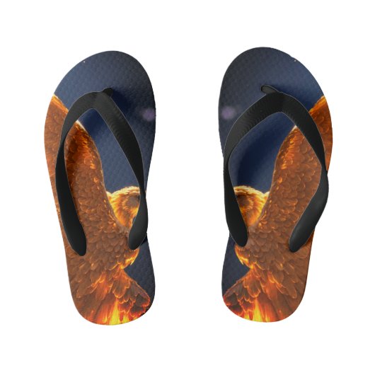 イーグル付きキッズサンダルデザインプリント キッズビーチサンダル (フットベッド)