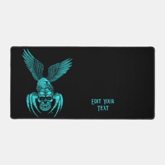 イーグル付きスパイダースカル デスクマット (正面)