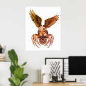 イーグル付きスパイダースカル ポスター (ホームオフィス)