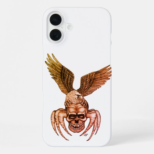 イーグル付きスパイダースカル iPhoneケース (裏面)
