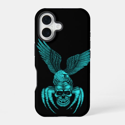 イーグル付きスパイダースカル iPhone 16ケース (裏面)