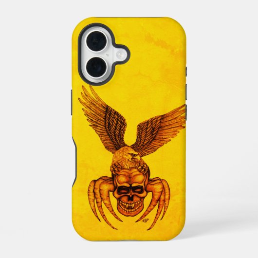 イーグル付きスパイダースカル iPhone 16ケース (裏面)