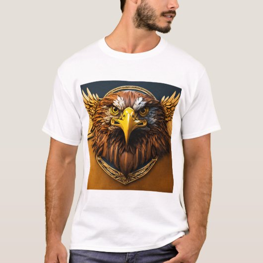 イーグル付きホワイトTシャツ🦅デザイン Tシャツ (正面)