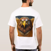イーグル付きホワイトTシャツ🦅デザイン Tシャツ (裏面)