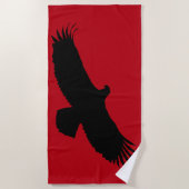 イーグル付き赤ビーチタオル – 色を選択 ビーチタオル (正面)