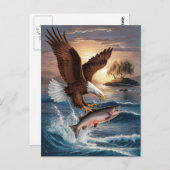 イーグル威厳のあるが猛威を振るう ポストカード (正面/裏面)