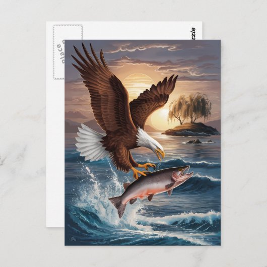 イーグル威厳のあるが猛威を振るう ポストカード (正面/裏面)