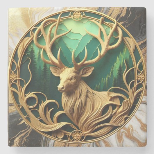 イーグル威厳のあるオーバールカースレーヌレイク ストーンコースター (正面)