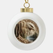 イーグル威厳のあるオーバールカースレーヌレイク セラミックボールオーナメント (正面)