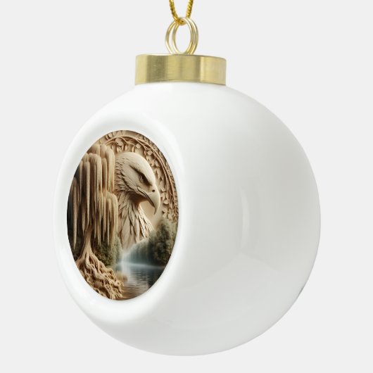 イーグル威厳のあるオーバールカースレーヌレイク セラミックボールオーナメント (右)