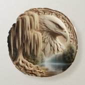 イーグル威厳のあるオーバールカースレーヌレイク ラウンドクッション (正面)