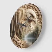イーグル威厳のあるオーバールカースレーヌレイク ラージ壁時計 (傾斜)