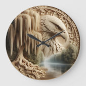 イーグル威厳のあるオーバールカースレーヌレイク ラージ壁時計 (正面)