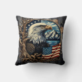 イーグル威厳のあるオーバールッキング湖 クッション (裏面)