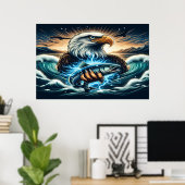 イーグル威厳のあるキャッチ ポスター (ホームオフィス)