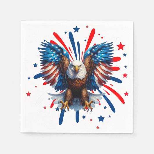 イーグル威厳のあるスターアンドストリップナプキン スタンダードカクテルナプキン (正面)