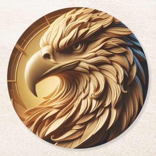 イーグル威厳のあるタイムキーパー ラウンドペーパーコースター (正面)