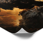 イーグル威厳のあるメッゾティントアートポスター ポスター (角)