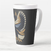イーグル威厳のある刺繍デザイン | 愛国的はっきりしたな カフェラテマグ (右アングル)