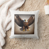 イーグル威厳のある飛んでいるデザイン装飾用クッション クッション (ブランケット)