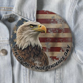 イーグル威厳のある&フラッグ – 自由の精神 缶バッジ (インサイチュ)