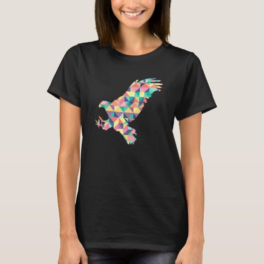 イーグル抽象芸術カラーサマーホークアニマルガール Tシャツ (正面)