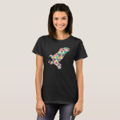 イーグル抽象芸術カラーサマーホークアニマルガール Tシャツ (正面フル)