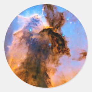 イーグル星雲の恒星スパイア NASA ハッブル宇宙写真 ラウンドシール