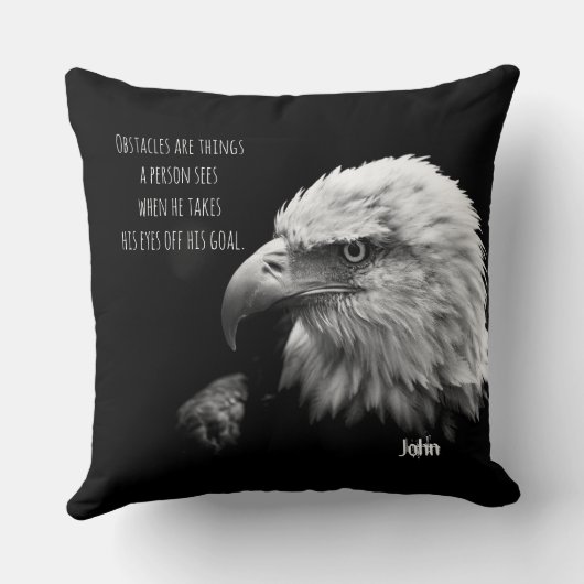 イーグル最高のアイズ引用文パーソナライズされた名 クッション (裏面)
