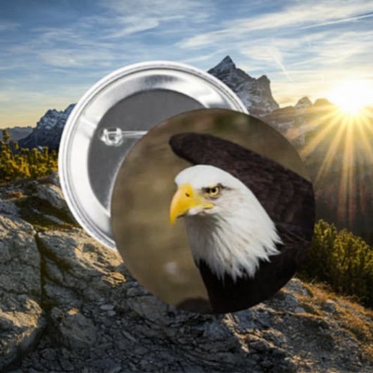 イーグル注視ボタン – 固定。Sharp.無料。 缶バッジ