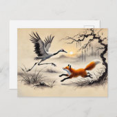 イーグル狩りア中国のクレー絵を描ン ポストカード (正面/裏面)