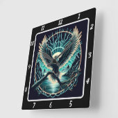 イーグル白熱［赤熱］光を放つスカイフライト スクエア壁時計 (傾斜)