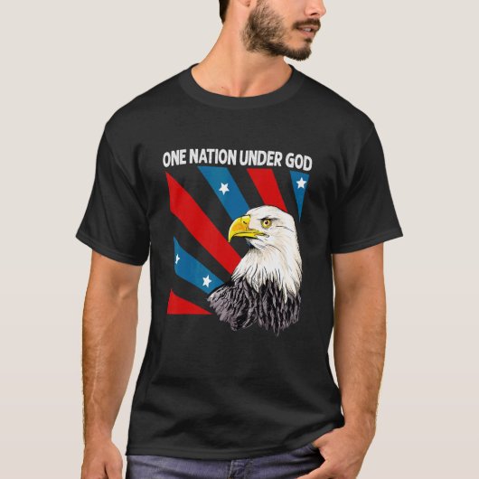 イーグル米国キリスト教パトリオットアメリカOne Nation Und Tシャツ (正面)