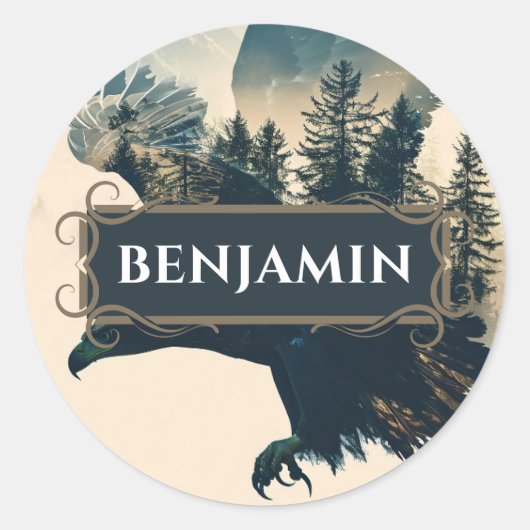 イーグル素朴ネーム・ラベル・シール ラウンドシール (正面)