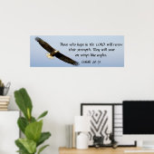 イーグル聖書の詩イザヤ40:31のポスターのように舞い上がる ポスター (ホームオフィス)