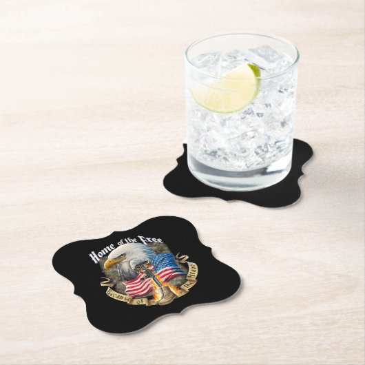 イーグル退役軍人の勇者のために無料の家 ペーパーコースター (インサイチュ)
