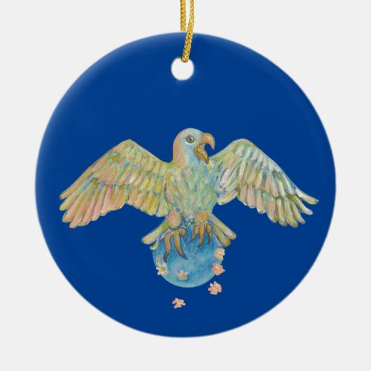 イーグル運ズアース深いブルー セラミックオーナメント (正面)