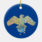 イーグル運ズアース深いブルー セラミックオーナメント (裏面)