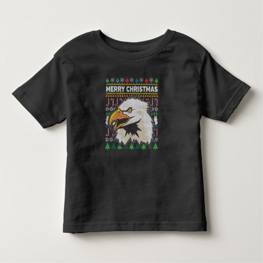 イーグル醜いクリスマスセーター野生生物シリーズ トドラーTシャツ (正面)