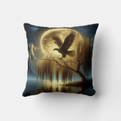 イーグル雄大に夜木の枝に止まった クッション (裏面)