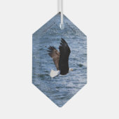 イーグル飛んでいるの海の紋章 ガラスオーナメント (正面右)