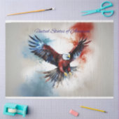 イーグル飛んでいるアメリカ合衆国デクページ 薄葉紙 (クラフト)